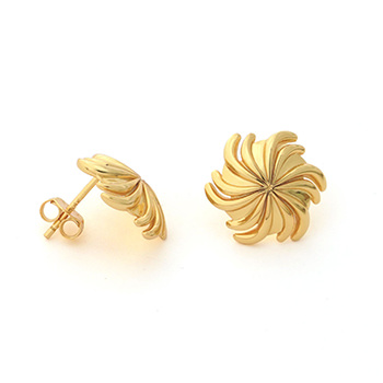 Sunny Spiral Flower 925 Sterling Silver Stud Earrings