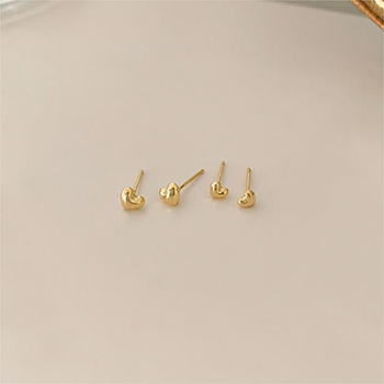 Cute Mini 4mm 5mm Heart 925 Sterling Silver Stud Earrings