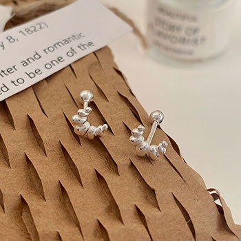 Simple Irregular Croissant 925 Sterling Silver Stud Earrings