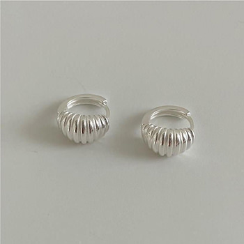 Geometry Irregular Textured Circle-In-Circle 925 Sterling Silver Hoop Earrings