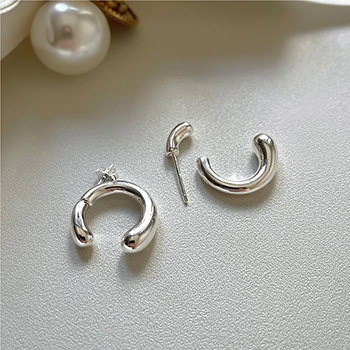 Hot U Shape Letters 925 Sterling Silver Stud Earrings