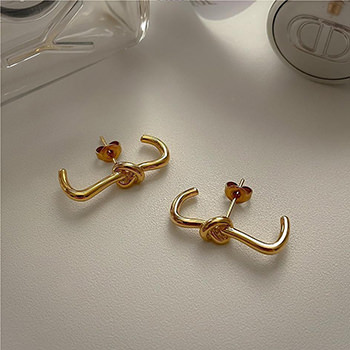 Holiday Knot Rope Fashion 925 Sterling Silver Stud Earrings