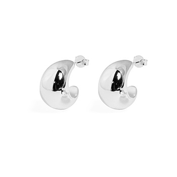 Modern Thickness S999 Sterling Silver Huggie Hoop Earrings (Pre-Sale)