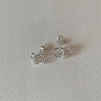 Simple Hollow Winding knot 925 Sterling Silver Stud Earrings