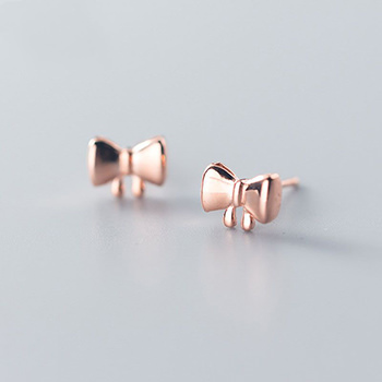 Sweet Bowknot 925 Sterling Silver Studs Earrings