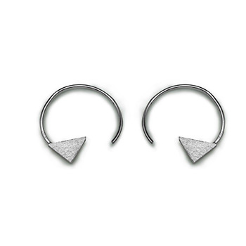 Arrows Hook 925 Sterling Silver Black White Hoop Earrings