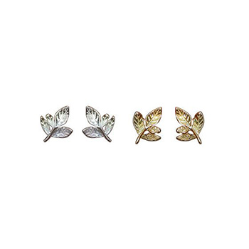 Cute Mini Leaves 925 Sterling Silver Stud Earrings