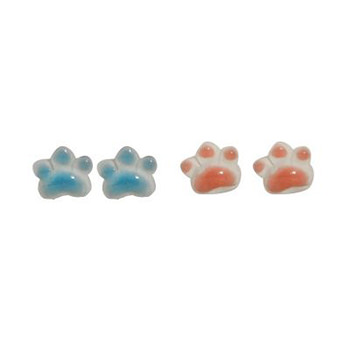 Cute Cat Paw Animal 925 Sterling Silver Stud Earrings