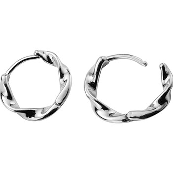 Twisted 925 Sterling Silver Hoop Hoop Earrings