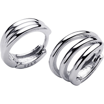 Hollow 925 Sterling Silver Hoop Earrings