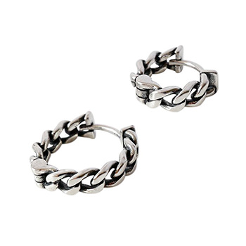 Hollow Chain 925 Sterling Silver Hoop Earrings