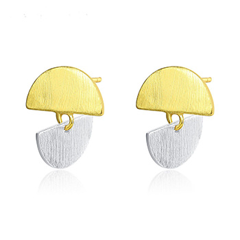 Semicircle 925 Sterling Silver Dangling Earrings