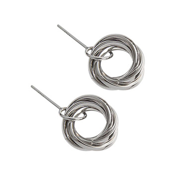 Multilayer Ring 925 Silver Dangling Earrings