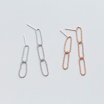 Hollow Chain 925 Sterling Silver Dangling Earrings