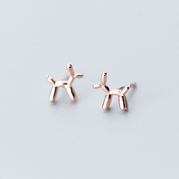 Cute Dog Animal 925 Sterling Silver Stud Earrings