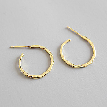 Asymmetric 925 Sterling Silver Hoop Earrings