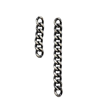 Asymmetric Chain 925 Sterling Silver Dangling Earrings