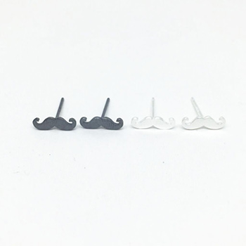 Moustache Beard 925 Silver Earrings