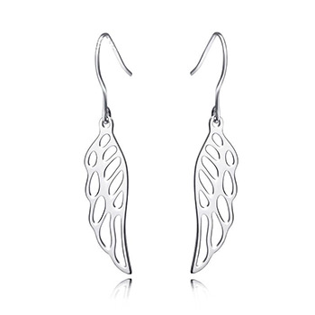 Hollow Angel's Wings 925 Silver Dangling Earrings