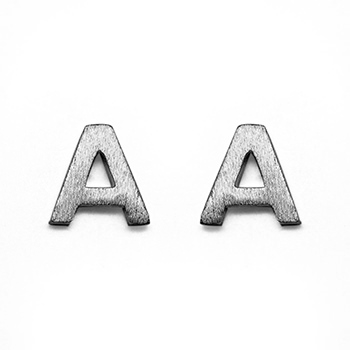 Initial Capital Letters 925 Sterling Silver Stud Earrings