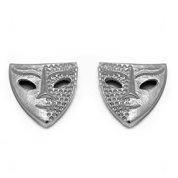 Mask Cool 925 Sterling Silver Stud Earrings