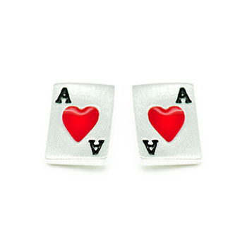 Poker Elegant 925 Sterling Silver Stud Earrings