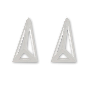 Hollow Triangle Line 925 Sterling Silver Stud Earrings