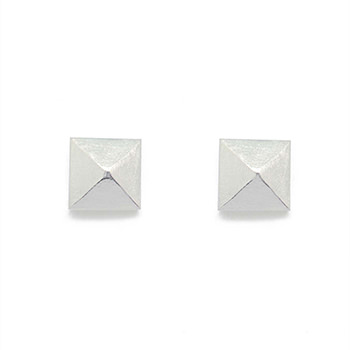 Men Three Dimensional Rivet 925 Silver Stud Earrings