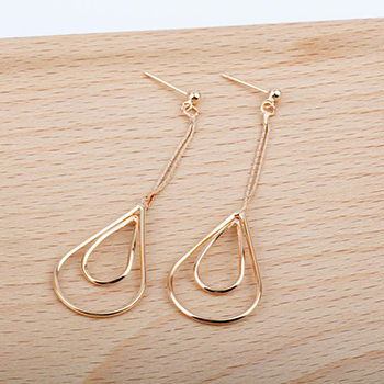 Simple Hollow Waterdrop 925 Sterling Silver Dangling Earrings