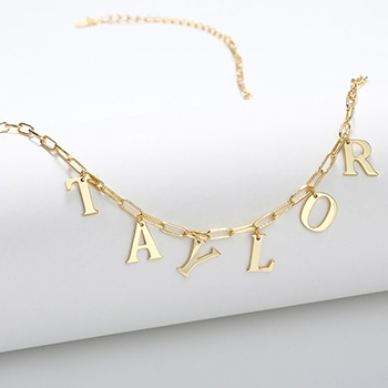 DIY Name TAYLOR Letters 925 Sterling Silver Necklace