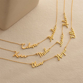 Fashion 2-4 Names Letters 925 Sterling Silver Necklace