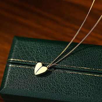 Anniversary Simple Irregular Heart 925 Sterling Silver Necklace