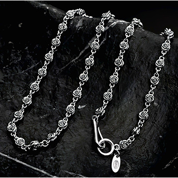 Women Beautiful Rose Flower Chain 925 Sterling Silver Necklace