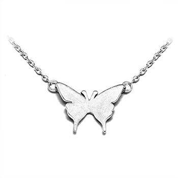 Fashionable Simple Elegant Butterfly 925 Sterling Silver Necklace