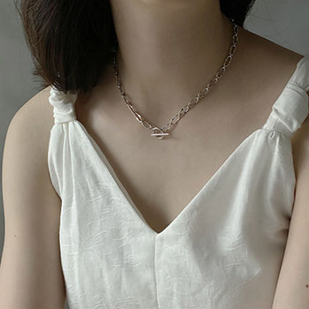 Simple Hollow Chain 925 Sterling Silver Necklace