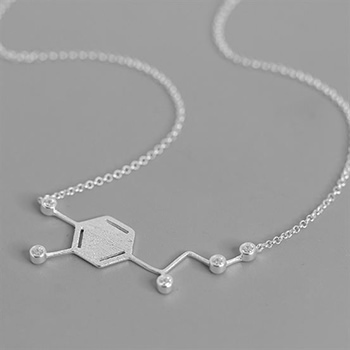 Unique Adrenaline Molecule 925 Sterling Silver Necklace