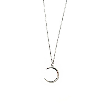 Delicate Crescent Moon 925 Sterling Silver Necklace