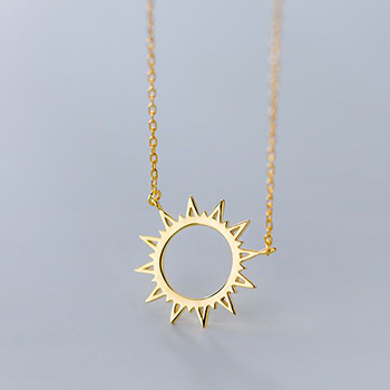 Holiday Hollow Sun Sunshine 925 Sterling Silver Necklace