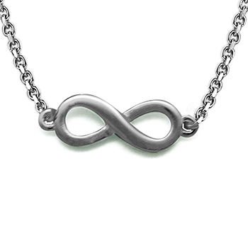 Fashion Infinity Love White/Yellow 925 Sterling Silver Necklace