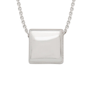 Square Cube 18K White / 18K Rose 925 Sterling Silver Necklace