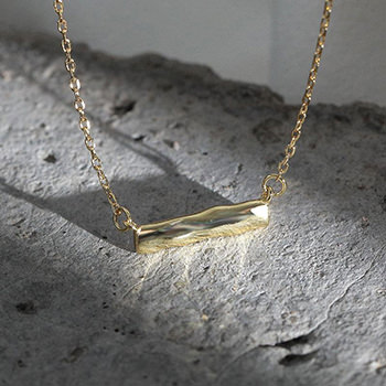 Simple Irregualr Wave Stick 925 Sterling Silver Necklace