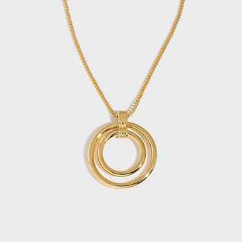 Simple Daughter Circle Rings 925 Sterling Silver Necklace