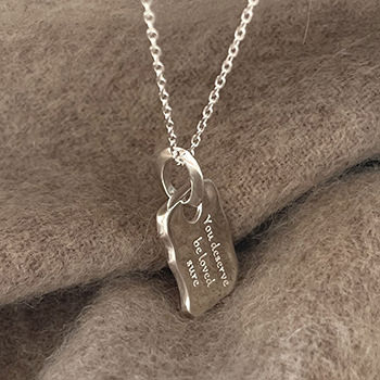 You deserve be loved sure Letters 925 Sterling Silver Necklace