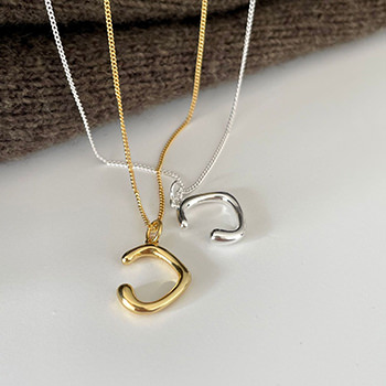 Simple Letter C 925 Sterling Silver Necklace