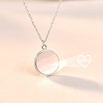 Fashion Round Projection 925 Sterling Silver Necklace