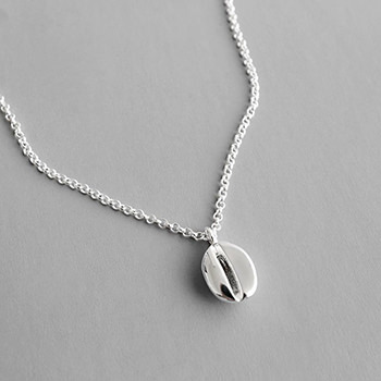 Simple Coffee Bean 925 Sterling Silver Necklace