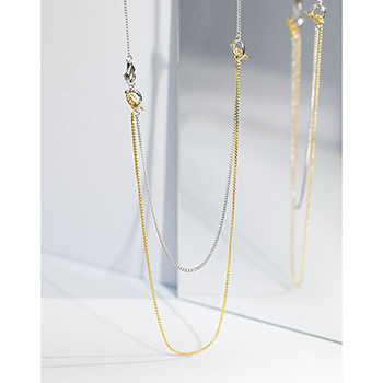 Elegant Double Layers Tassels OT 925 Sterling Silver Necklace