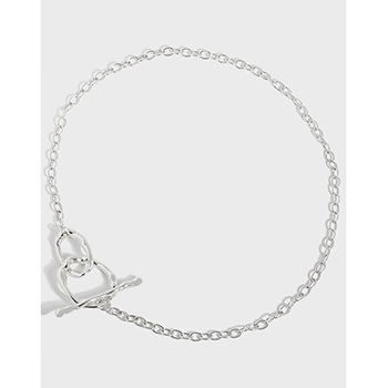 Simple OT Hollow Chain 925 Sterling Silver Choker Necklace