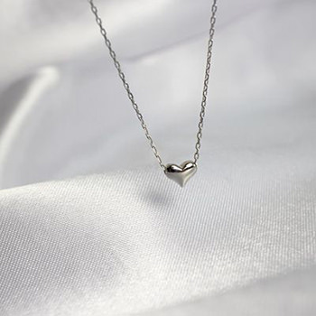 Women Simple Mini Heart 925 Sterling Silver Necklace