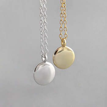 Minimalist Geometry Round Bean 925 Sterling Silver Necklace